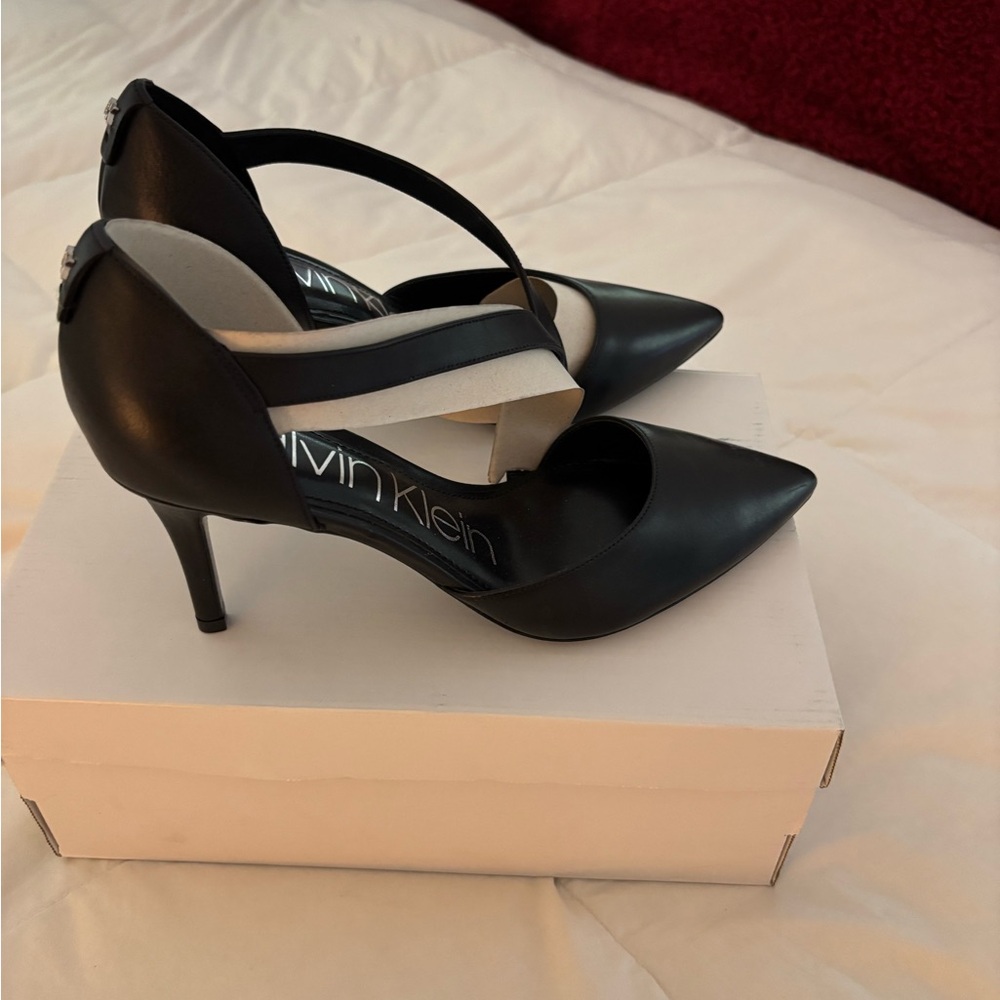 Never worn - Calvin Klein Black Strappy Heels